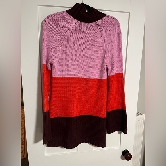 Ann Taylor Colorful Stripe Tunic Sweater Size Medium Chunky Knit - Picture 4 of 4